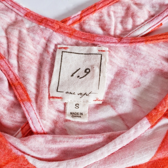 ANTHROPOLOGIE One September Orange Geo Top S - Picture 3 of 7